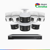 NightChroma<sup>TM</sup> NDK800 – 4K 8 Channel  PoE Security System  with 4 Bullet & 4 Turret Cameras,  f/1.0 Super Aperture, Acme Colour Night Vision,  Active Siren and Strobe, Human & Vehicle Detection,  2CH 4K Decoding Capability, Built-in Mic